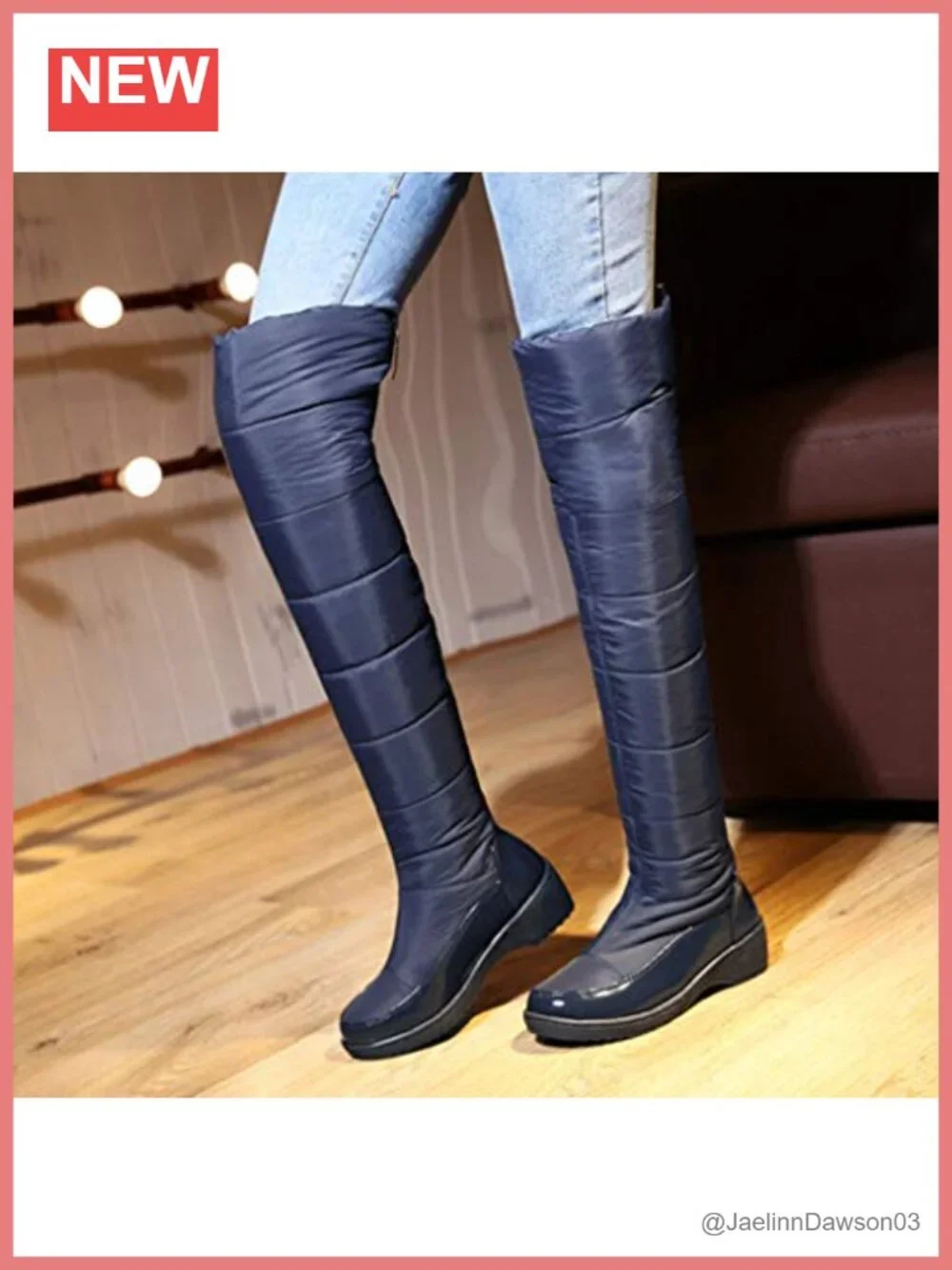 Women's Over the Knee Thigh High Snow Boots Waterproof Fur Lined Wide Calf